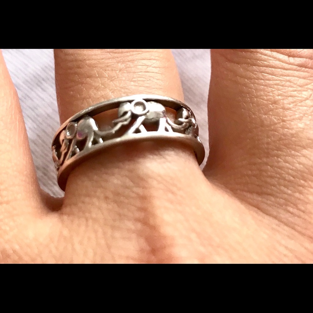 Elephant Design Sterling Silver Ring - image 1
